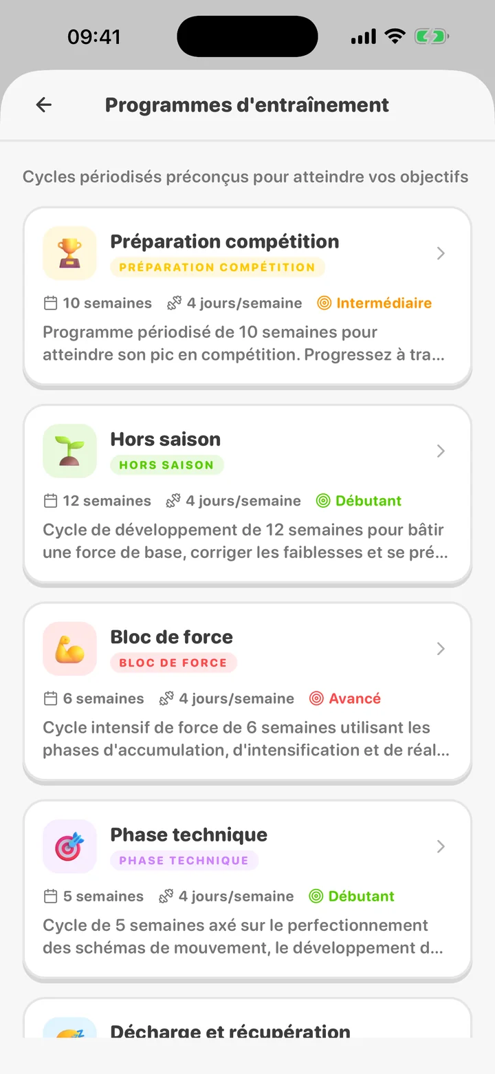 Programmes d'entraînement ArmProgress conçus pour les pullers