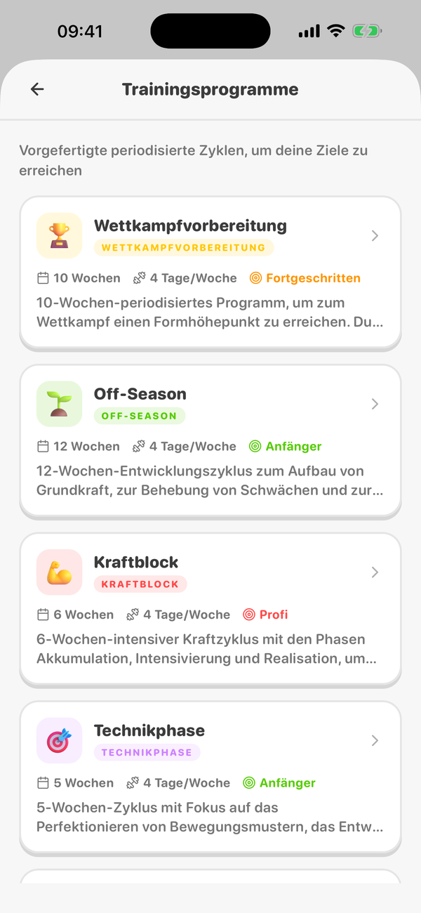 Trainingsprogramme