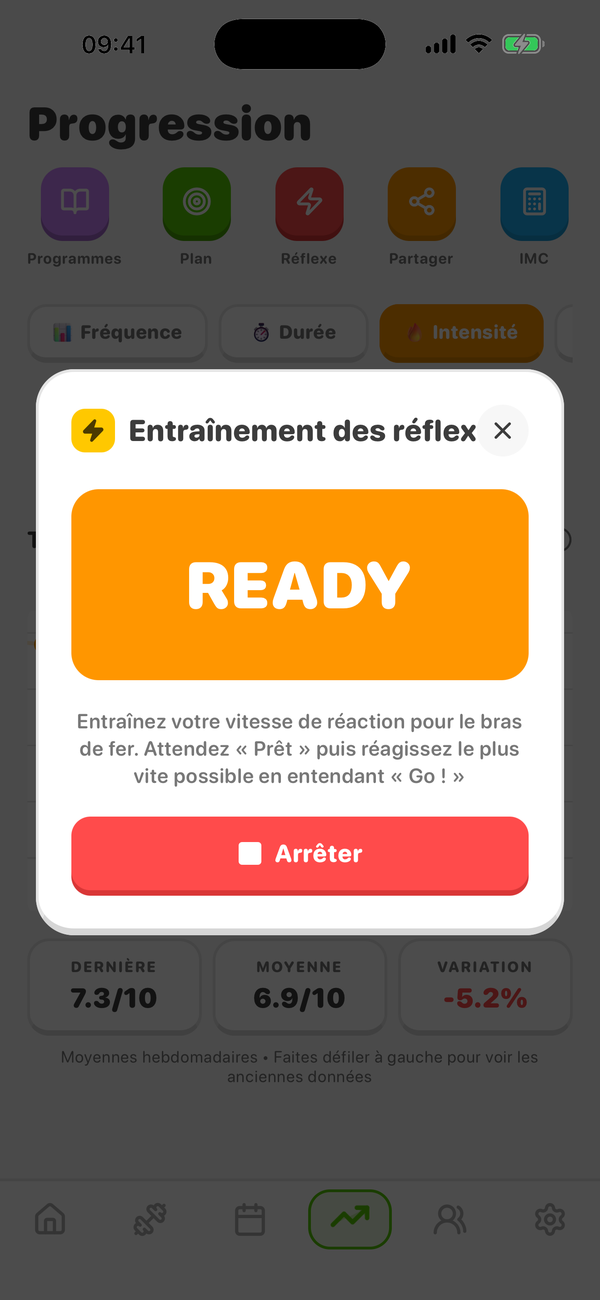 Entraînement de la réaction