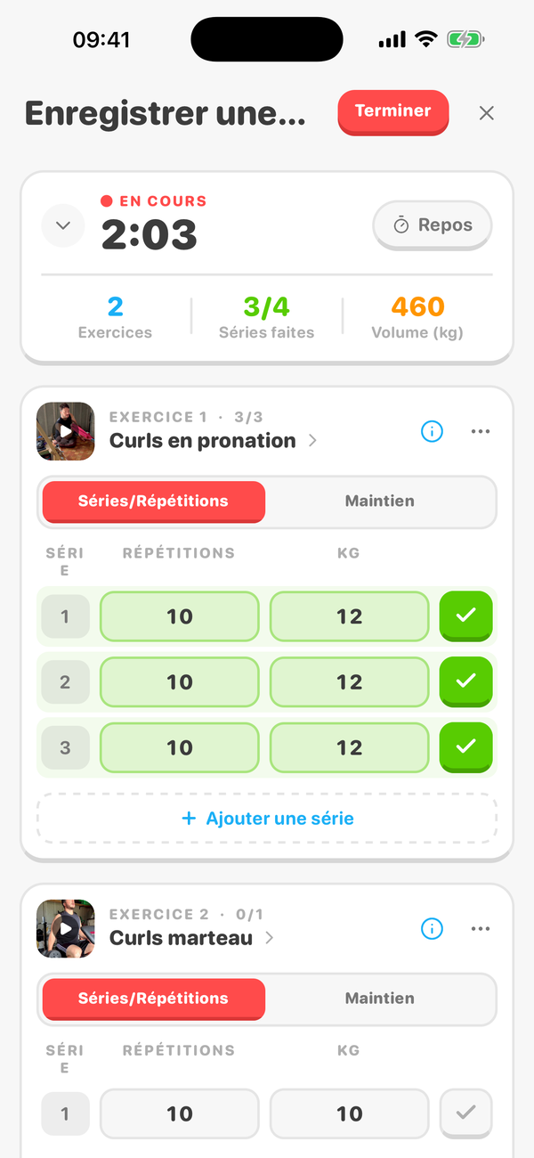 Journal d'entraînement